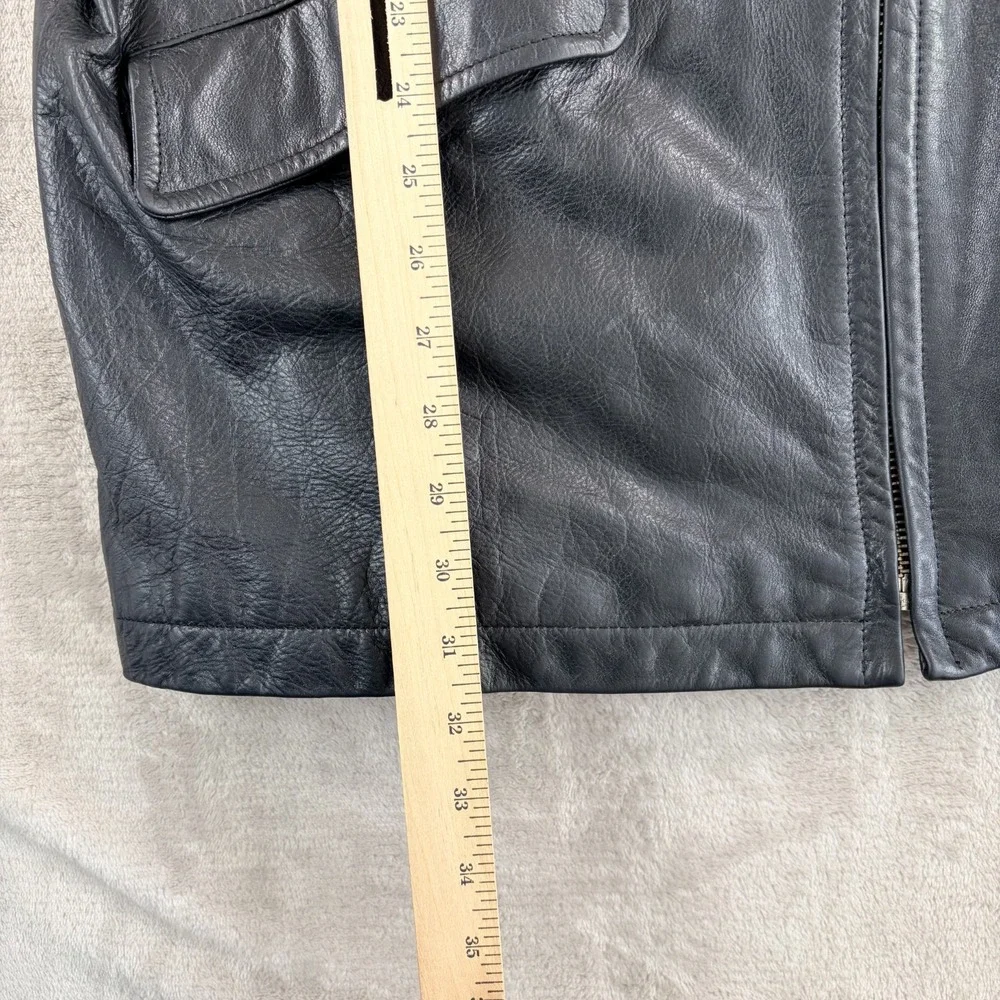 Vintage Banana Republic Quilt Lined Jacket in Black 100% Leather Men Medium Y2K